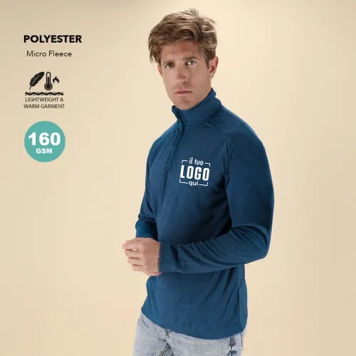 Maglia in Pile Unisex Effetto Melange Personalizzata